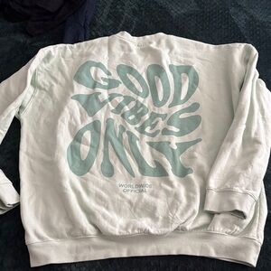 Oversized boohoo Good Vibes Only Sweatshirt